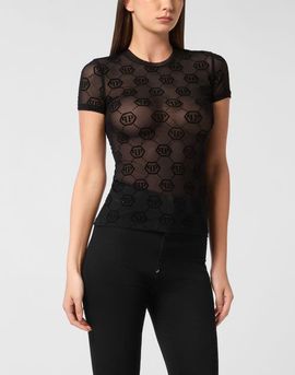 PHILIPP PLEIN PHILIPP PLEIN Tulle T-Shirt Sexy Pure Ss Monogram Women
