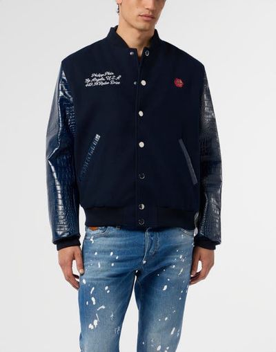 PHILIPP PLEIN PHILIPP PLEIN Varsity Bomber Cocco Sleeves Los Angeles Men