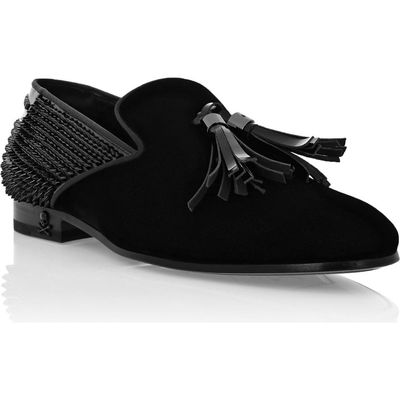 PHILIPP PLEIN PHILIPP PLEIN Velvet &Amp; Patent Leather Loafers Studs Men