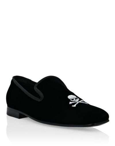 PHILIPP PLEIN PHILIPP PLEIN Velvet Loafers Embroidery Skull Men