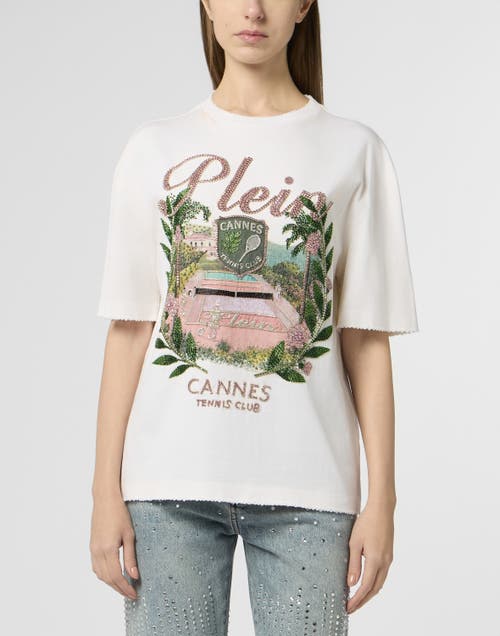 PHILIPP PLEIN PHILIPP PLEIN Washed Man Fit T-Shirt Cannes Tennis Club Women