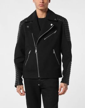 PHILIPP PLEIN PHILIPP PLEIN Wool Biker Jacket With Leather