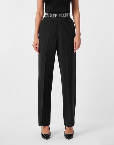 PHILIPP PLEIN PHILIPP PLEIN Wool Classic Trousers Elastic Band Crystal Women