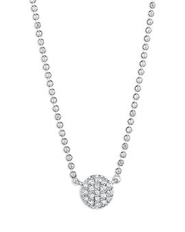 Phillips House Phillips House 14K White Gold Affair Diamond Pave Bead Chain Pendant Necklace, 16-18