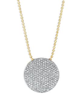 Phillips House Phillips House Rhodium & 14K Gold Affair Diamond Disc Pendant Necklace, 16-18
