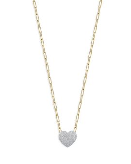 Phillips House Phillips House Rhodium & 14K Gold Affair Diamond Heart Pendant Necklace, 16-18