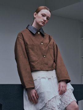 PIA STUDIO BA_Lapel color blocked short coat_2color