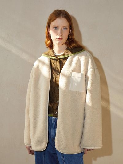 PIA STUDIO Loose Fluffy Oversized Fur Jacket