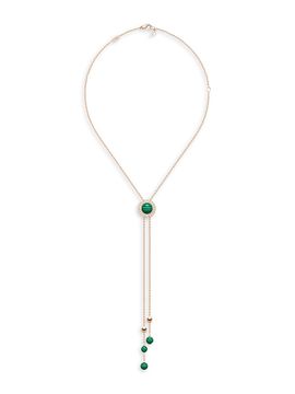 Piaget Women's Possession 18K Rose Gold, Malachite & Diamond Lariat Pendant Necklace