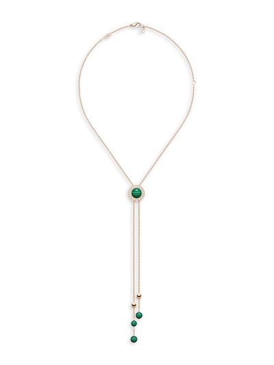 Piaget Women's Possession 18K Rose Gold, Malachite & Diamond Lariat Pendant Necklace