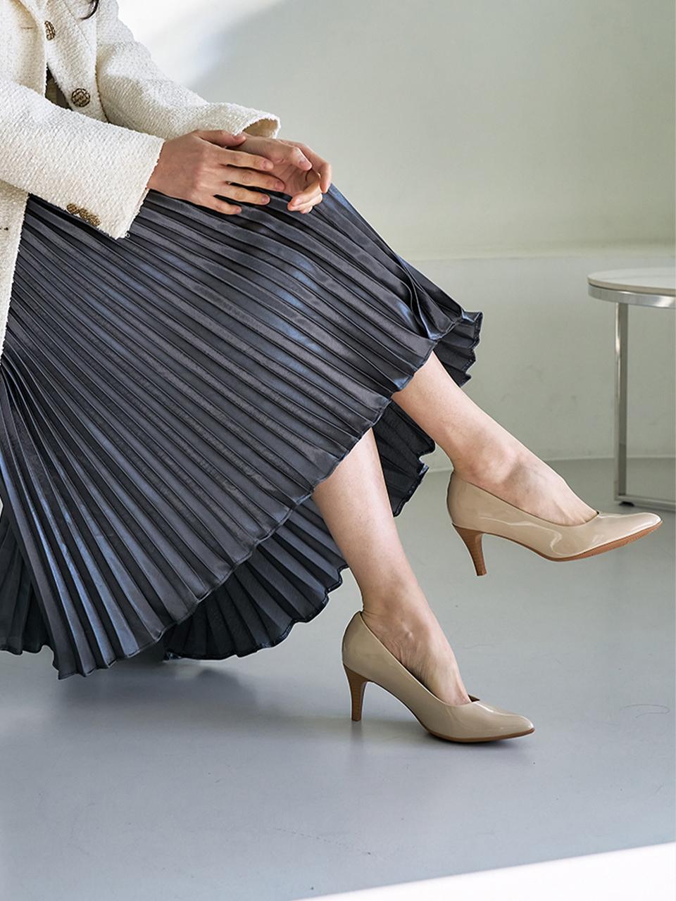 PICCADILLY Professional Memory Foam Patent Pumps [Beige] (745076-A)