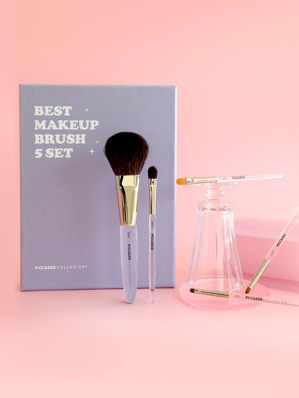 PICCASSO COLLEZIONI Best Makeup Brush Set Of 5 Types (+ Case)