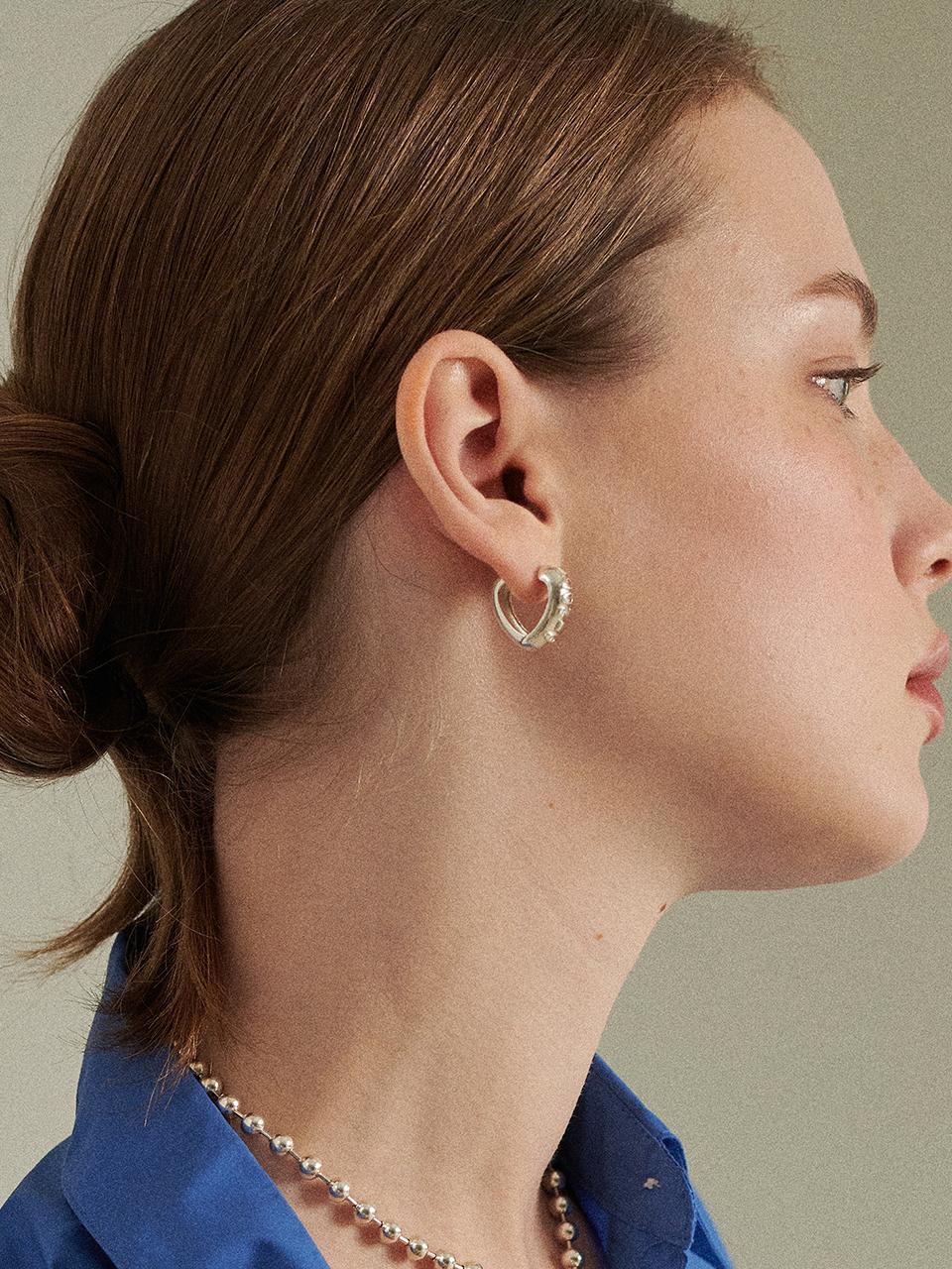 PICOMENT #006 ICONIC LOVER Text Heart Ring Earring