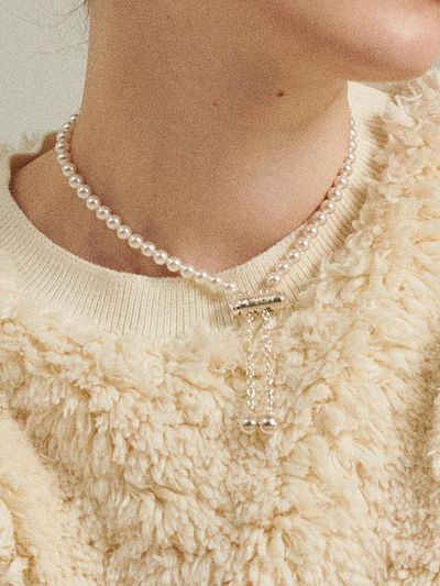 PICOMENT Stopper Pendant Pearl Necklace
