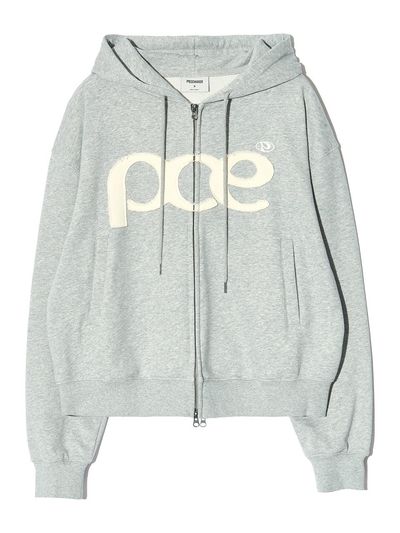 PIECEMAKER [2TYPE] PCE APPLIQUE ZIP HOODIE (GREY)