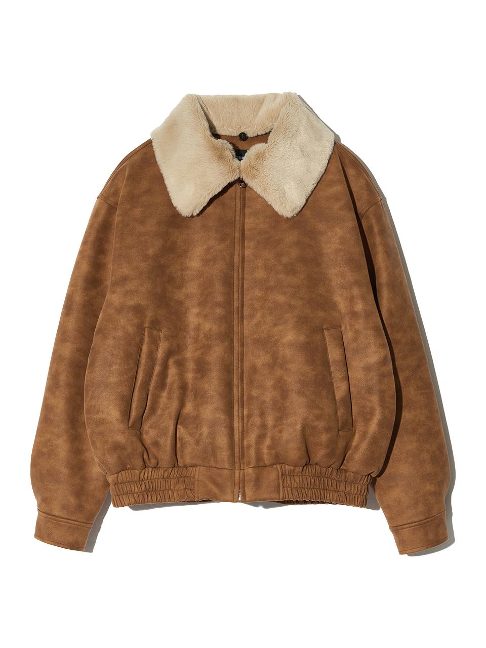 PIECEMAKER [2TYPE] SUEDE MUSTANG PADDED BLOUSON (LIGHT BROWN)