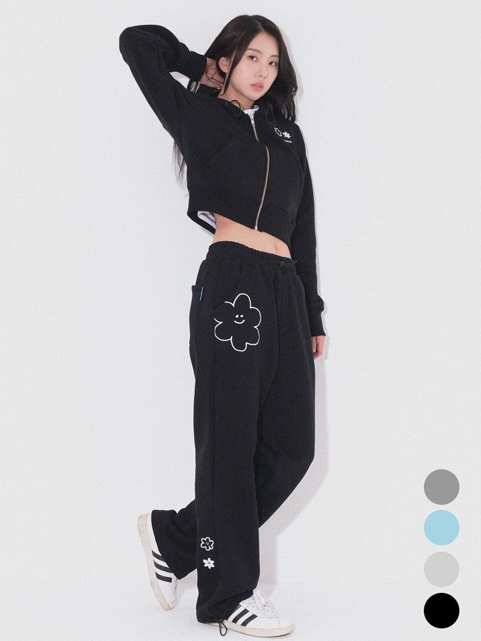 PIECEMAKER Daisy Zip Hoodie Pants Set-up _ 4 colors