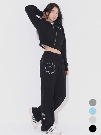 PIECEMAKER Daisy Zip Hoodie Pants Set-up _ 4 colors