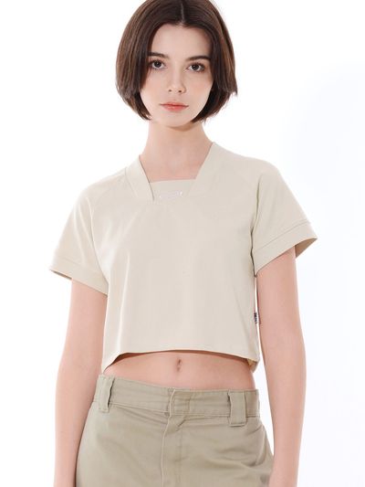 PIECEMAKER EX Football Cropped T-Shirt _ Beige
