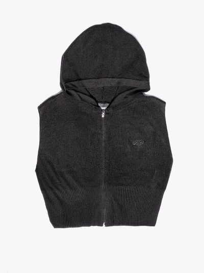 PIECEMAKER EX KNIT HOOD VEST (BLACK)