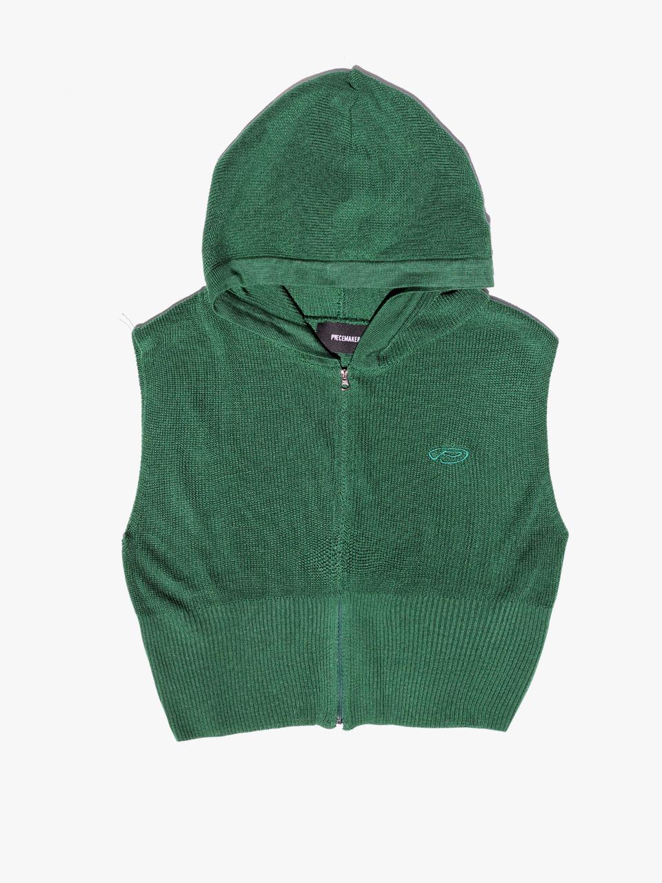 PIECEMAKER EX KNIT HOOD VEST (GREEN)