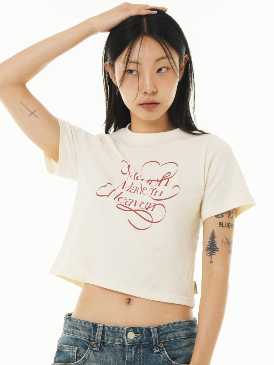 PIECEMAKER HEAVEN CROP TEE (CREAM)