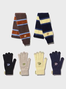 PIECEMAKER P LOGO STRIPE MUFFLER + GLOVE SET