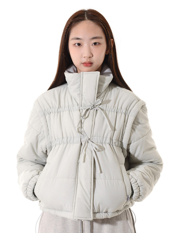 PIECEMAKER Ribbon 2-way Padded Jacket_Grey