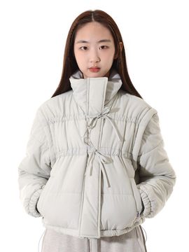 PIECEMAKER Ribbon 2-way Padded Jacket_Grey