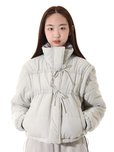 PIECEMAKER Ribbon 2-way Padded Jacket_Grey