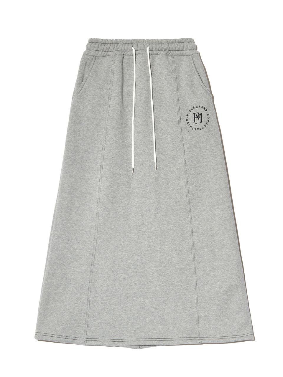 PIECEMAKER STITCH SWEAT MAXI SKIRT (GREY)