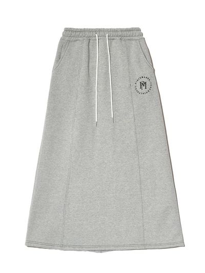 PIECEMAKER STITCH SWEAT MAXI SKIRT (GREY)