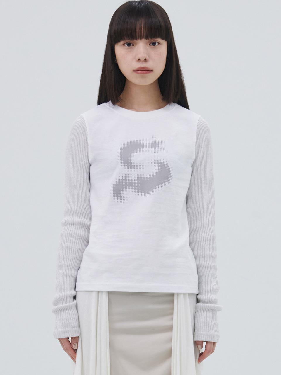 PIECEMAKER TS Metallic Long Sleeve T-Shirt White