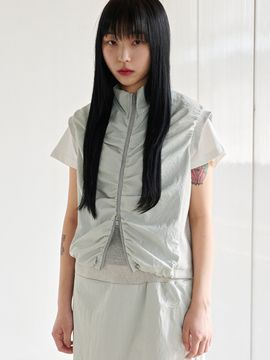 PIECEMAKER TS Nylon Shirring Vest _ Grey