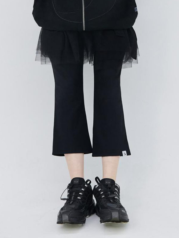 PIECEMAKER TS Ribbon Zipper Pants Black