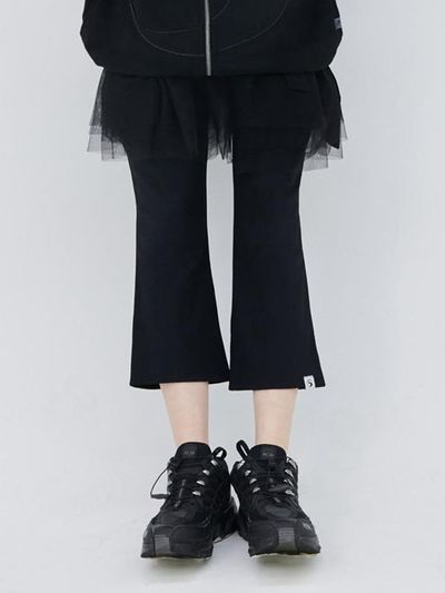 PIECEMAKER TS Ribbon Zipper Pants Black