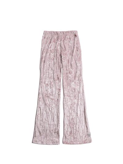 PIECEMAKER VELVET WAVE STITCH BOOTS PANTS (PINK)