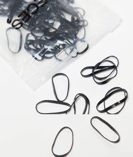 Pieces Pieces '100' Pack elastic hair bands in black