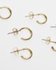 Pieces Pieces 18k plated 3-pack everyday huggie and hoop earrings in gold - 3