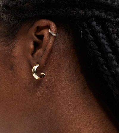 Pieces Pieces 18k plated everyday hoop earrings in gold