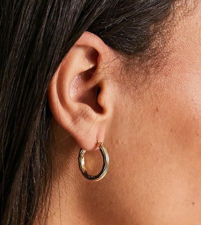 Pieces Pieces 18k plated vintage medium hoops in gold