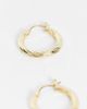 Pieces Pieces 18k plated vintage medium hoops in gold - 4