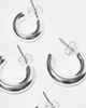 Pieces Pieces 2-pack everyday hoop earrings in plated sterling silver - 4