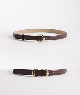 Pieces Pieces 2 pack gold-tone buckle belt in brown