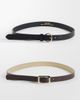 Pieces Pieces 2 pack gold buckle belt in black and chocolate brown - 1