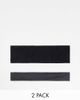 Pieces Pieces 2 pack jersey headbands in black & gray-Multi - 1