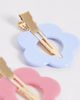 Pieces PIECES 2 pack retro flower hair clips in blue and pink - 2