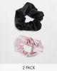 Pieces Pieces 2 pack scrunchies in black and pink-Multi - 1