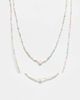 Pieces Pieces 2 pack small beaded necklaces with pearl detail in multi - 1
