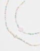 Pieces Pieces 2 pack small beaded necklaces with pearl detail in multi - 4
